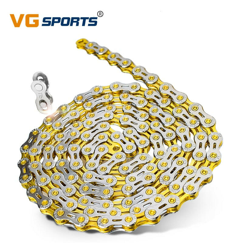 VG Sports 8 9 10 11 12 Speed Velocidade Bicycle Chain 8s 9s 10s 11s 12s EL Half Hollow MTB Mountain Road Bike Chains Bike Parts
