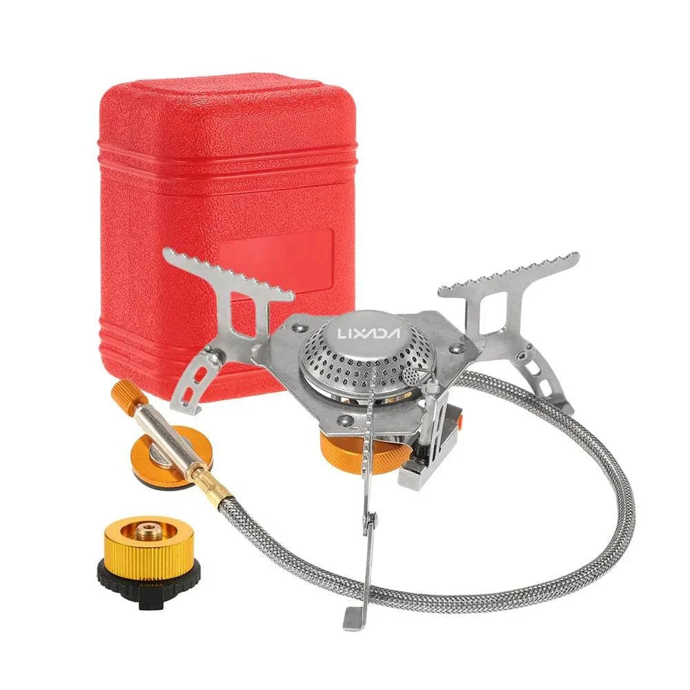 Lixada 3000W Outdoor Gas Stove Mini Camping Stove Burner Cooking Picnic Portable Foldable Furnace Lightweight Split Burner Stove-WAYBIKER
