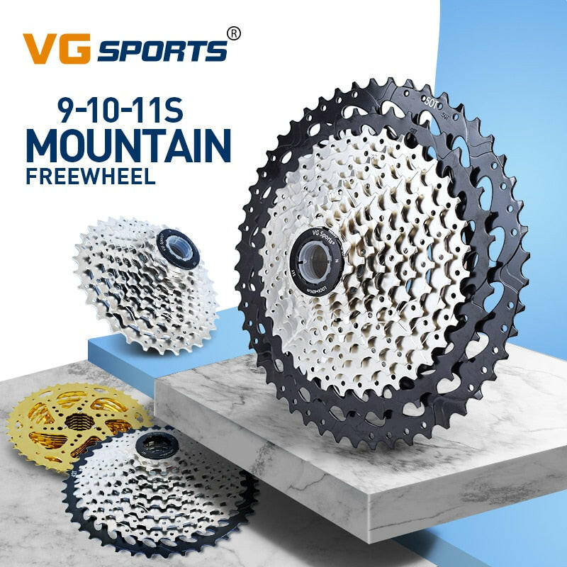 1pc VG SPORTS 9 10 11 Speed Mountain Bike Cassette Freewheel MTB Bike Cassette Sprocket 9v 10v 11v 32T/36T/42T/50T Bike parts-WAYBIKER