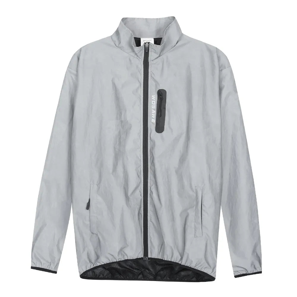 WOSAWE Cycling Jacket Reflective Windbreaker Night Glowing Running Waterproof Rainproof MTB Bicycle Bike Jacket Highly Visible-WAYBIKER