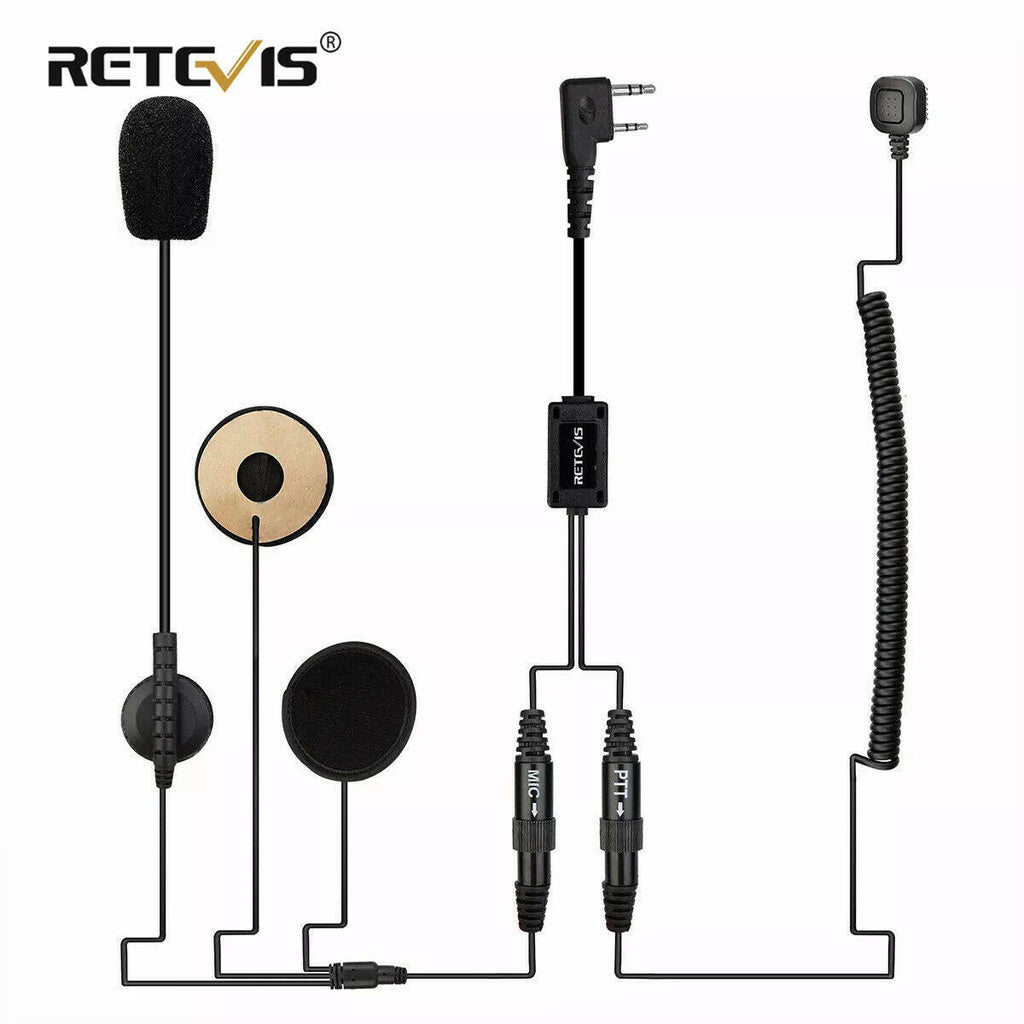 Motorcycle Helmet Headset 2Pin Finger PTT Dual Speakers Walkie Talkie Earpiece for Kenwood Baofeng UV-5R UV-82 Retevis RT22 H777-WAYBIKER