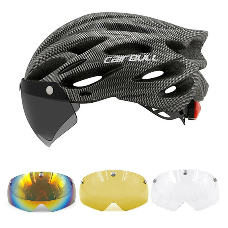 Cycling Helmet Light Road Mtb Mountain Bike Bicycle Led Helmet 54-62cm for Men Women Visored Bicycle Helmet Casco Accesorios-WAYBIKER