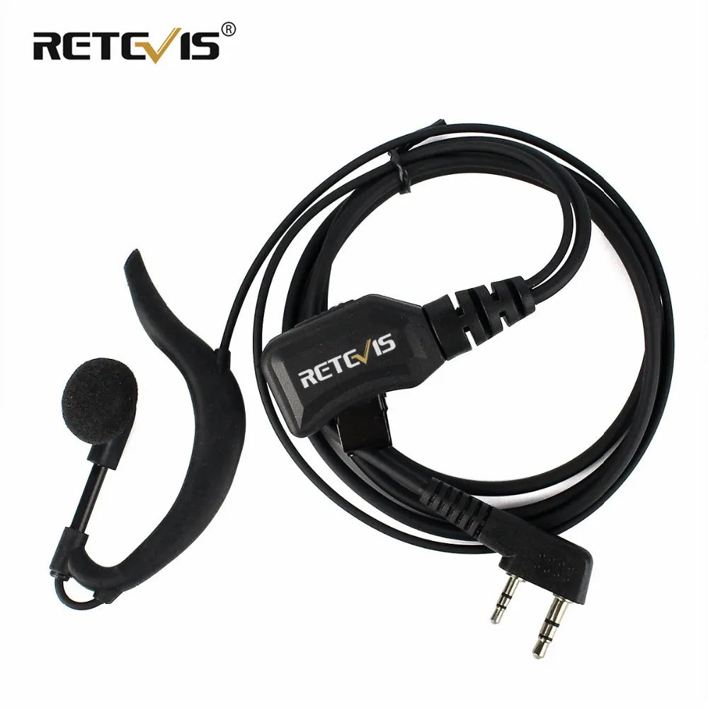 G Type Adjustable Volume Earpiece PU Wire 2Pin PTT Headphone For Kenwood BaoFeng UV-5R UV-82 BF888S Retevis RT5R H777 RT5 RT7-WAYBIKER