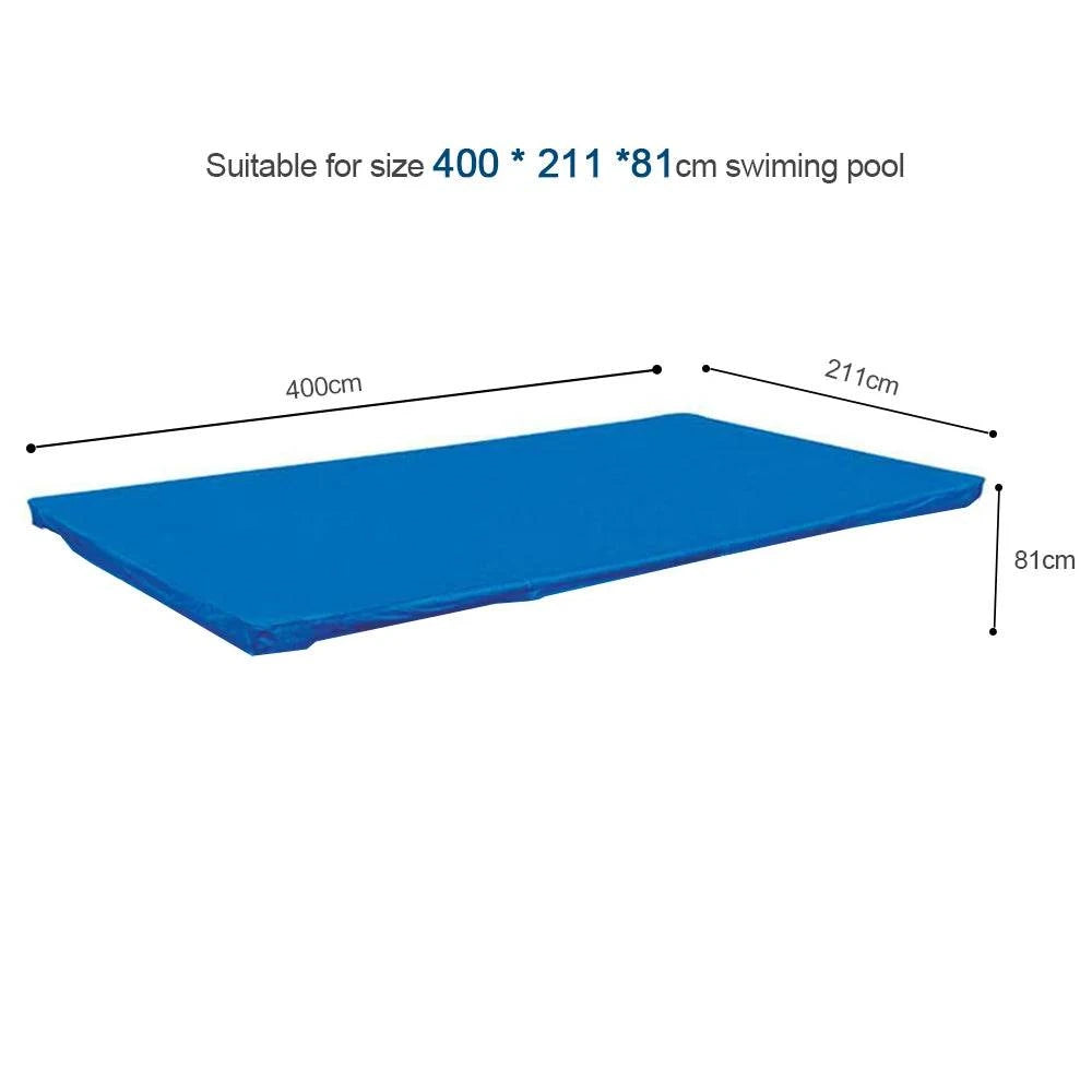 Swimming Pool Cover PE Rectangular Round Waterproof Dust Pool Cover Ground Swimming Pool Accessories Water Sports Kids Swim Pool-WAYBIKER