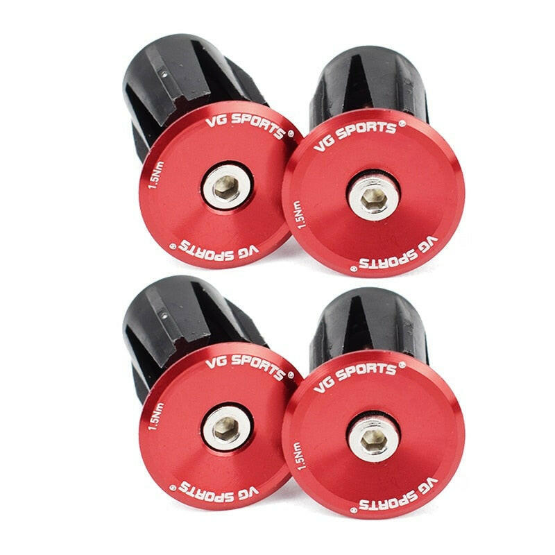 VG sports 1 pair Bike Grip Handle Bar End Cap Aluminium Alloy MTB Handlebar Grips Plugs Caps for Bicycle Handlebar Accessories-WAYBIKER