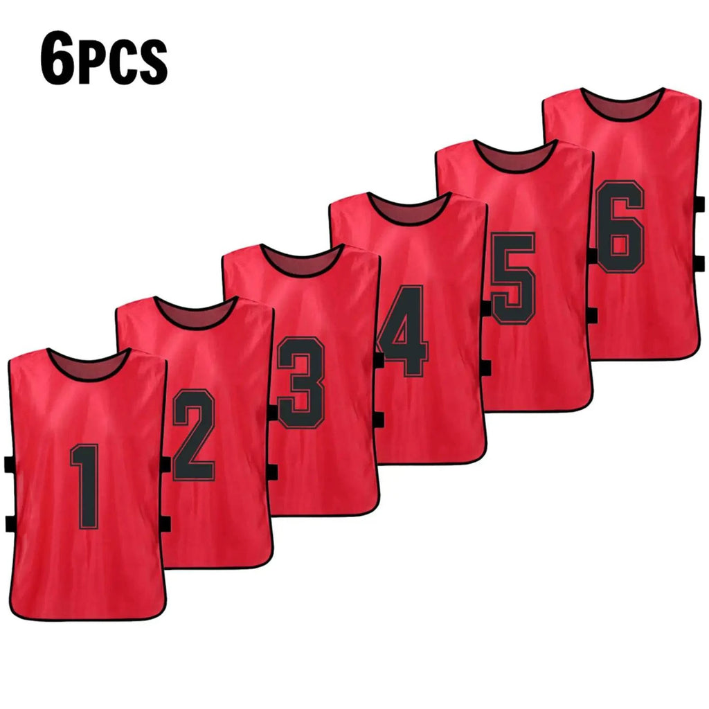 6/12 PCS Adults Soccer Pinnies Quick Drying Football Team Jerseys Sports Soccer Team Training Numbered Bibs Practice Sports Vest-WAYBIKER
