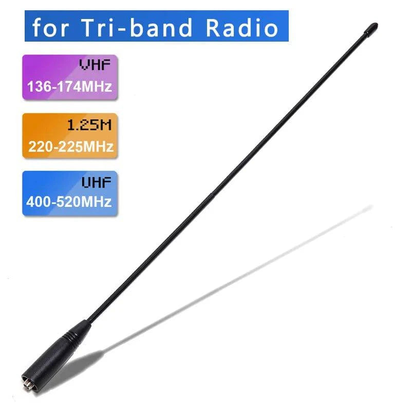 AR-771 Tri Band Antenna VHF UHF Whip Soft Antenna SMA Female For Baofeng 21 17 Pro Gps 5RH Pro Max K5 Walkie Talkie Ham Radio-WAYBIKER