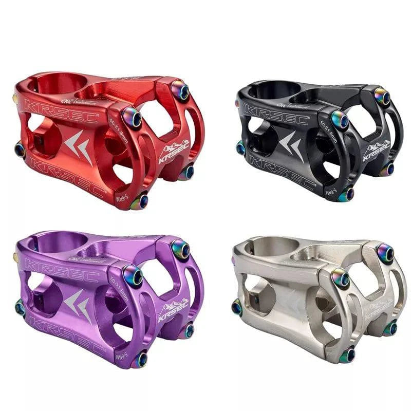 KRSEC Aluminium Stem MTB Mountain Bike Stem potence velo Titanium Bolts Colors Short HandleBar Stem for 28.6mm Bicycle Fork-WAYBIKER