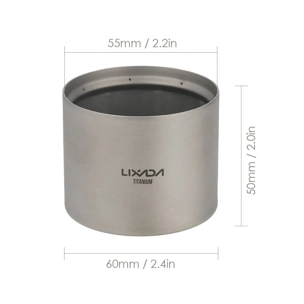 Lixada Mini Alcohol Stove Lightweight Titanium Liquid Spirit Alcohol Stove Furnace with Cross Stand Rack for Outdoor Camping-WAYBIKER