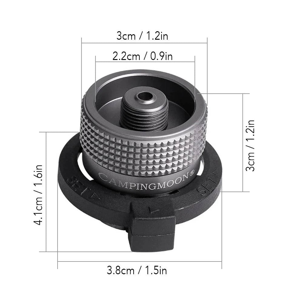 Gas Cartridge Head Conversion Adapter Butane Adapter with Bracket Nozzle Bottle Type Input Screw Type Lindal Valve Output-WAYBIKER