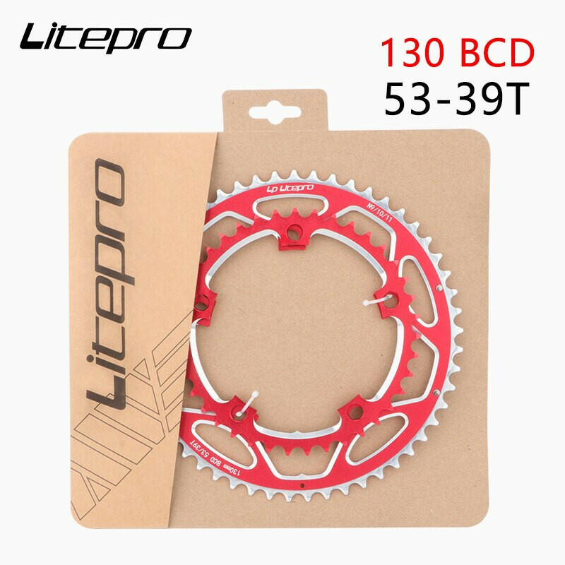Litepro 53-39T Road Bike Crank Chainring Aluminum Alloy CNC 9/10/11 Speed Folding Bike Double Chain Wheel Crankset Litepro-WAYBIKER