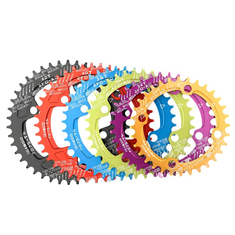 SNAILBicycle single sprocket 96BCD/104BCD wide and narrow tooth round disc/oval disc 32T/34T/36T/38T bicycle sprocket-WAYBIKER