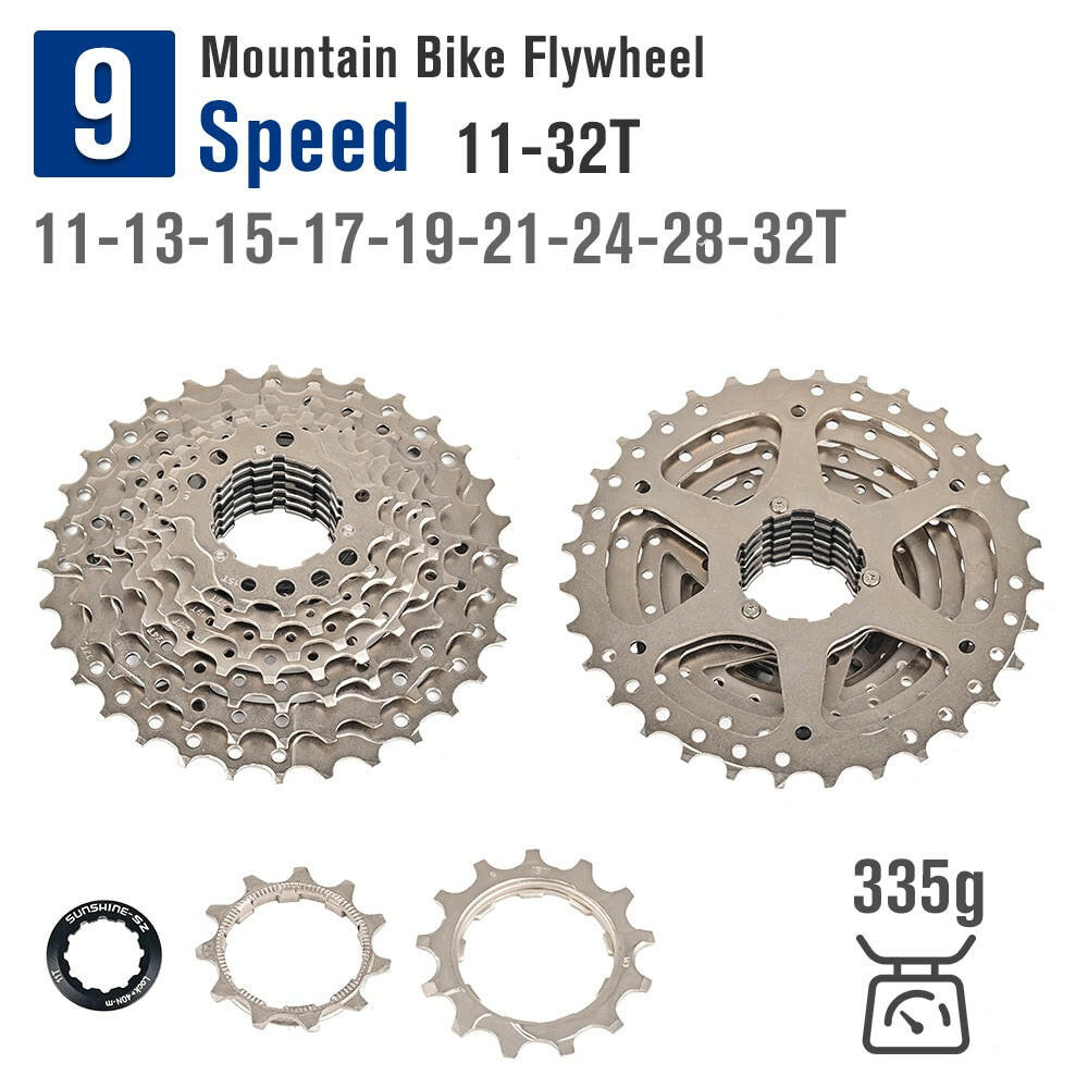 Bicycle Flywheel Sunshine MTB Bike Cassette Freewheel 8 9 10 11 12 Speed 11-32T/36T/40T/42T/50T K7 Sprocket For HG freehub-WAYBIKER