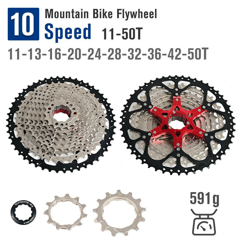 Bicycle Flywheel Sunshine MTB Bike Cassette Freewheel 8 9 10 11 12 Speed 11-32T/36T/40T/42T/50T K7 Sprocket For HG freehub-WAYBIKER