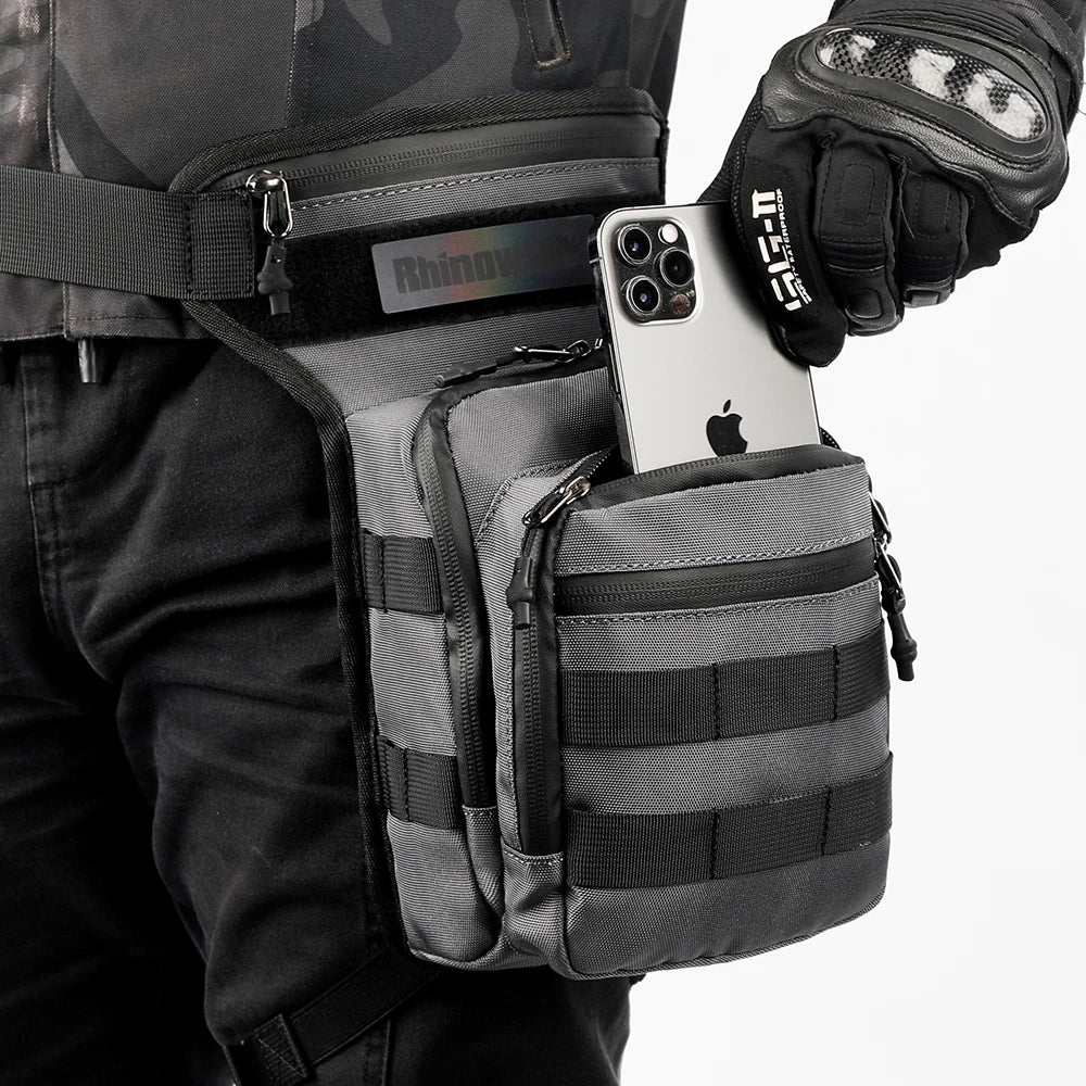 Rhinowalk Motor Waist Bag 3L Motorcycle Waist Packs Leg Bag Thigh Belt Hip Bum Travel Cell/Mobile Phone Purse Fanny Pack Bags-WAYBIKER