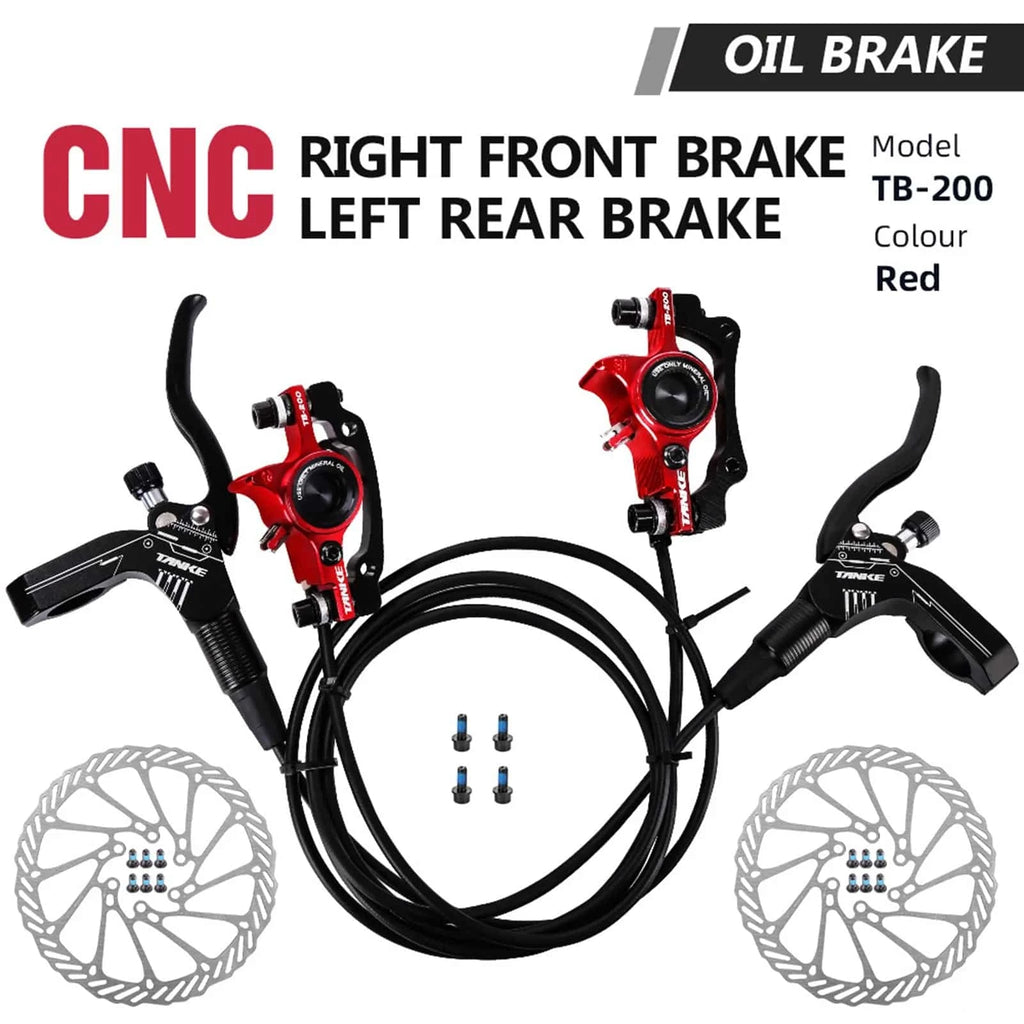 Bicycle Hydraulic Disc Brakes Front Rear Calipers Set for MTB Mountain Bike Left Right Brake Lever Kit with 160mm Disc Rotor-WAYBIKER