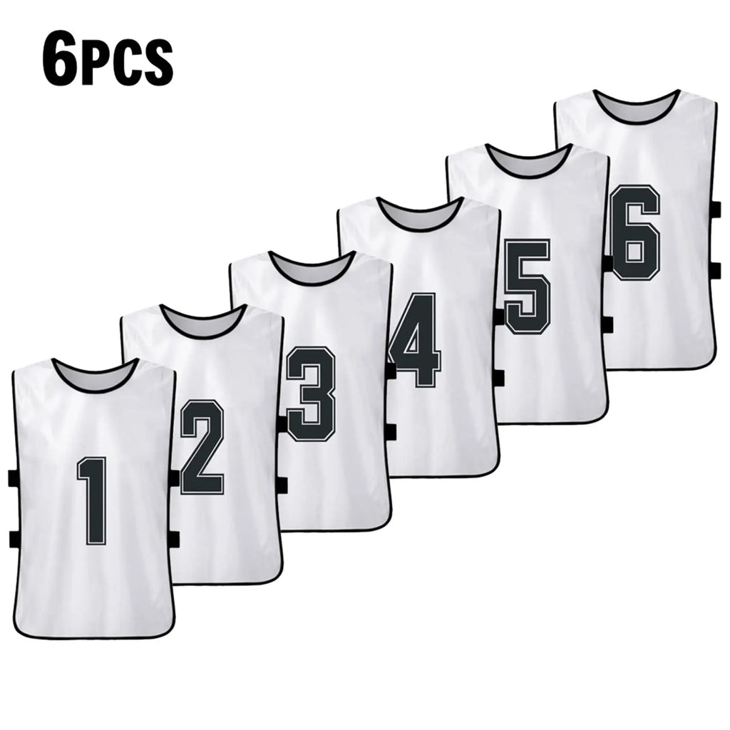 6/12 PCS Adults Soccer Pinnies Quick Drying Football Team Jerseys Sports Soccer Team Training Numbered Bibs Practice Sports Vest-WAYBIKER