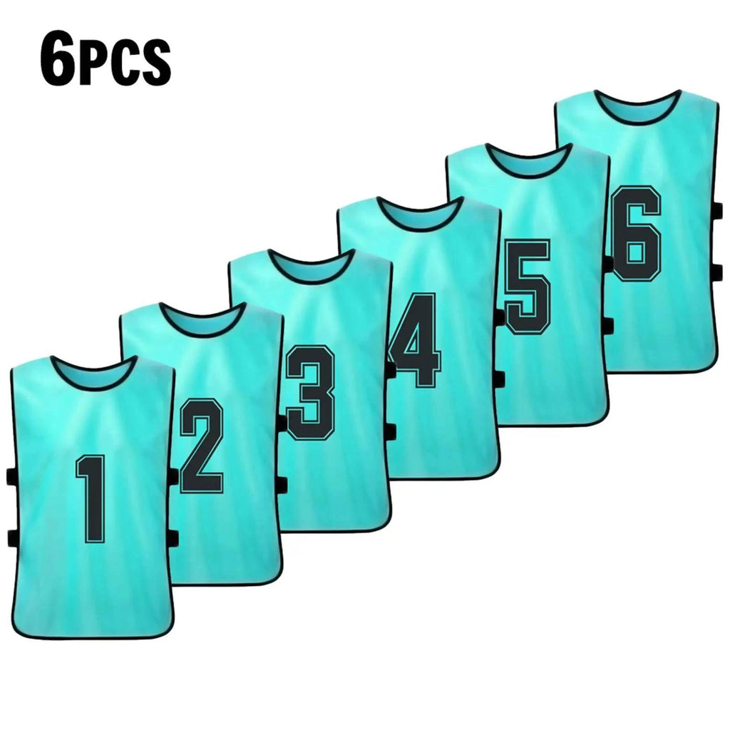 6/12 PCS Adults Soccer Pinnies Quick Drying Football Team Jerseys Sports Soccer Team Training Numbered Bibs Practice Sports Vest-WAYBIKER