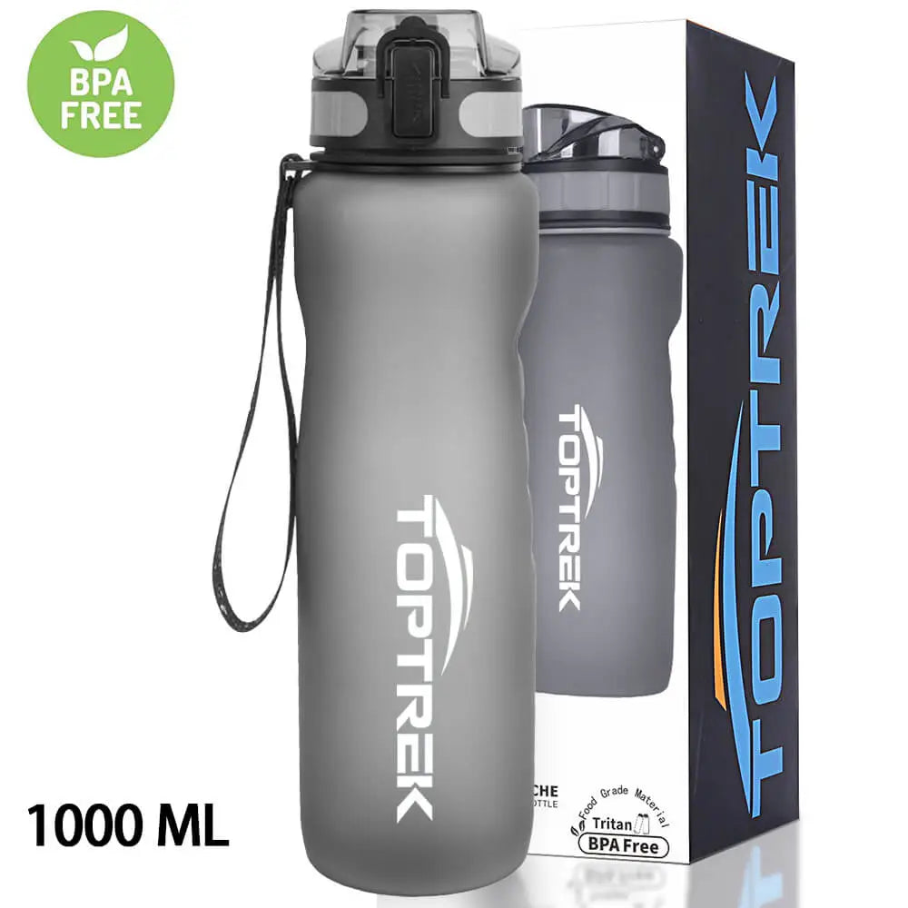 Toptrek Sport Water Bottle 650ML/1000ML BPA Free Drinkware Outdoor Drinking Waterbottle Protein Shaker Leak-Proof My Drink Bottl-WAYBIKER