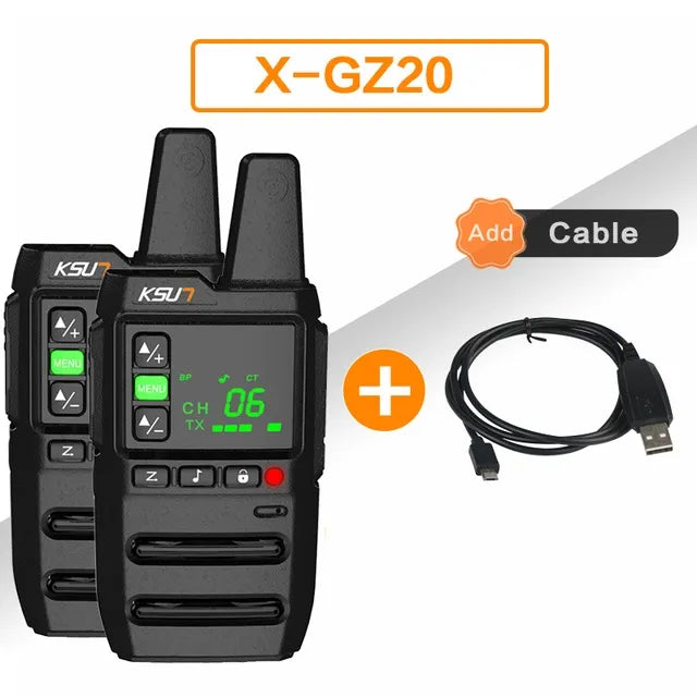 Walkie Talkie 2 Pcs Wireless Set Ham Amateur Radio Receiver Station Pmr Two-way Radio With Free Programming Software KSUN GZ20-WAYBIKER