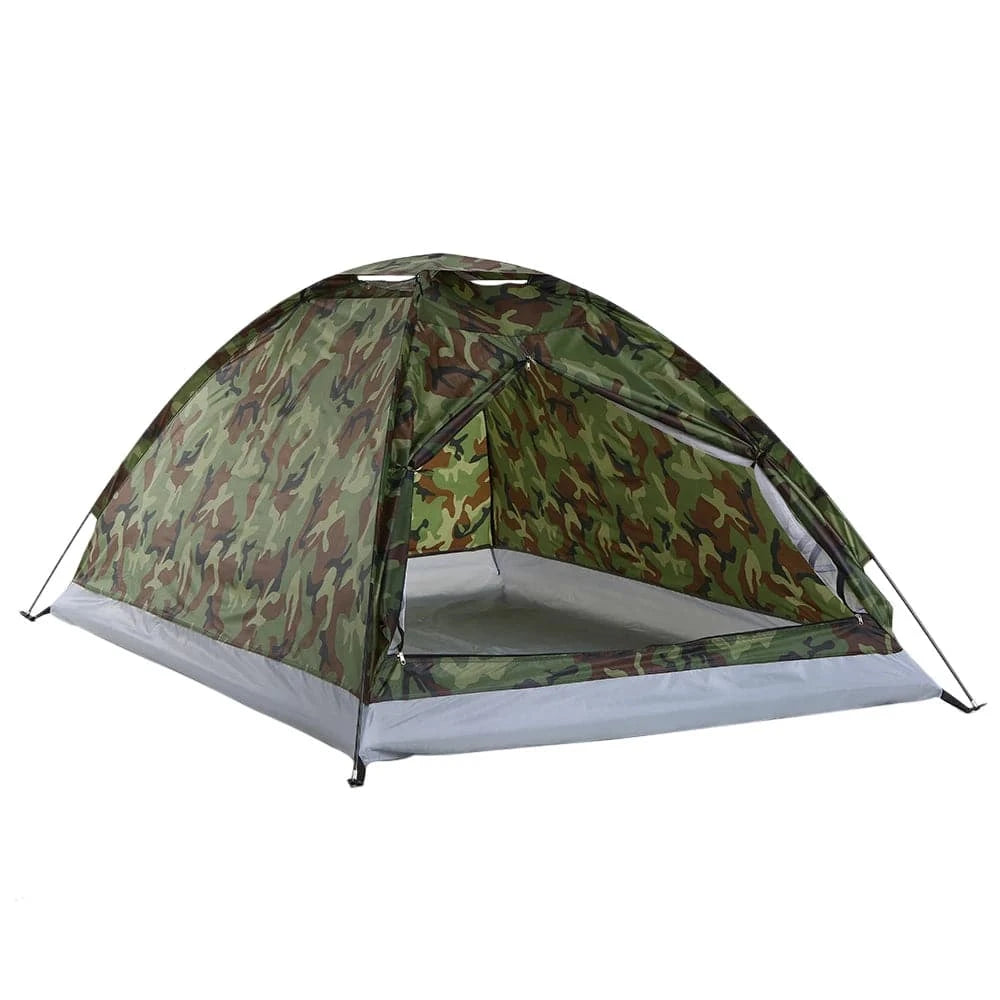Portable Camouflage Camping Tent for 2 Person Single Layer Beach Tent Outdoor Ultralight Tents Outdoor Camping Equipment-WAYBIKER