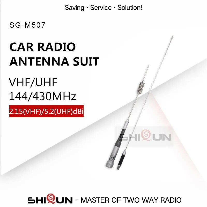 SG-M507 Mobile Radio Antenna Dual Band for RT95 QYT KT-8900 TH8600 144/430MHz VHF UHF Car Base Station Aerial 5Meter RB400 Mount-WAYBIKER