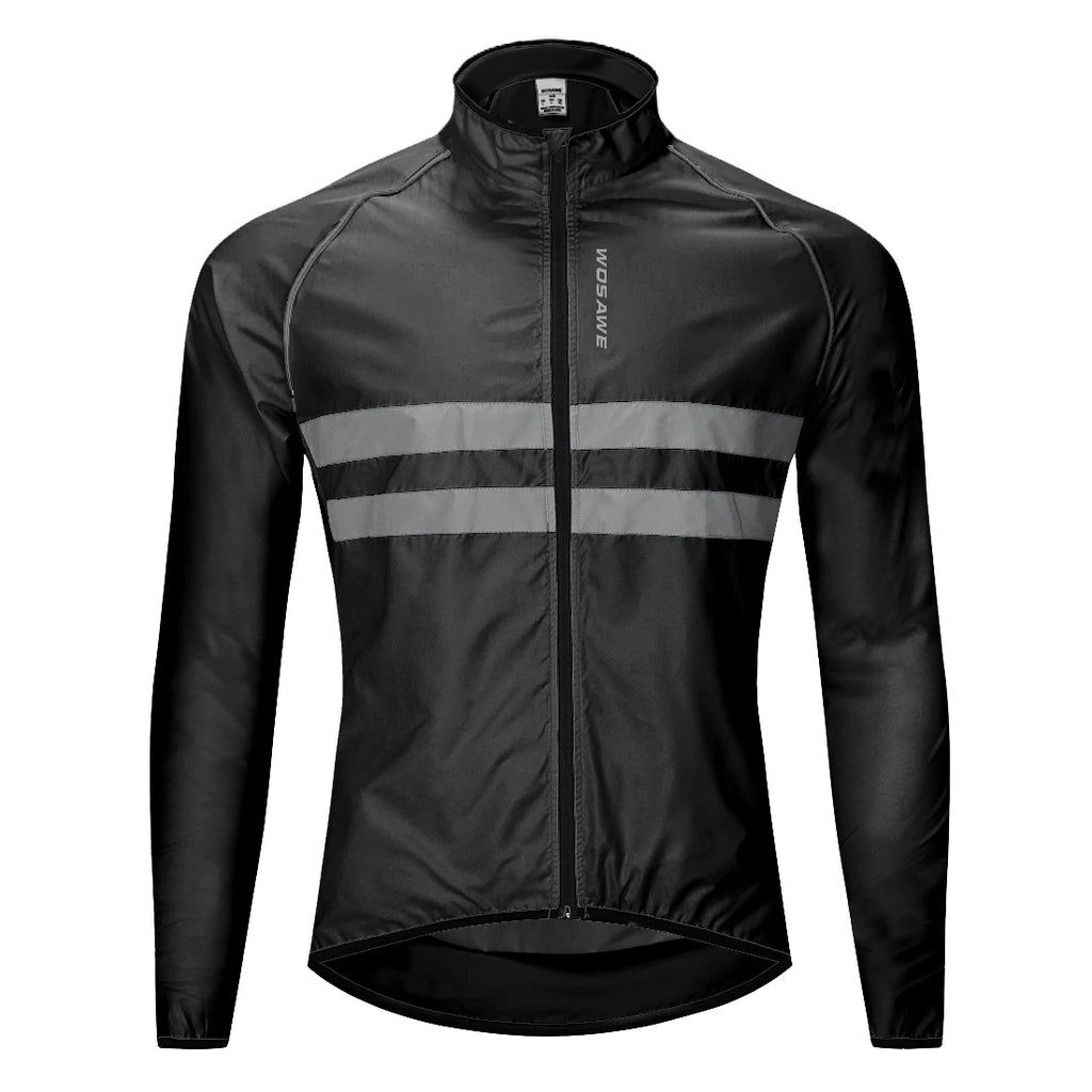 WOSAWE Ultralight Men's Cycling Windbreaker Reflective Jacket Windproof Bike Jacket Water Resistant MTB Road Bicycle Long Jersey