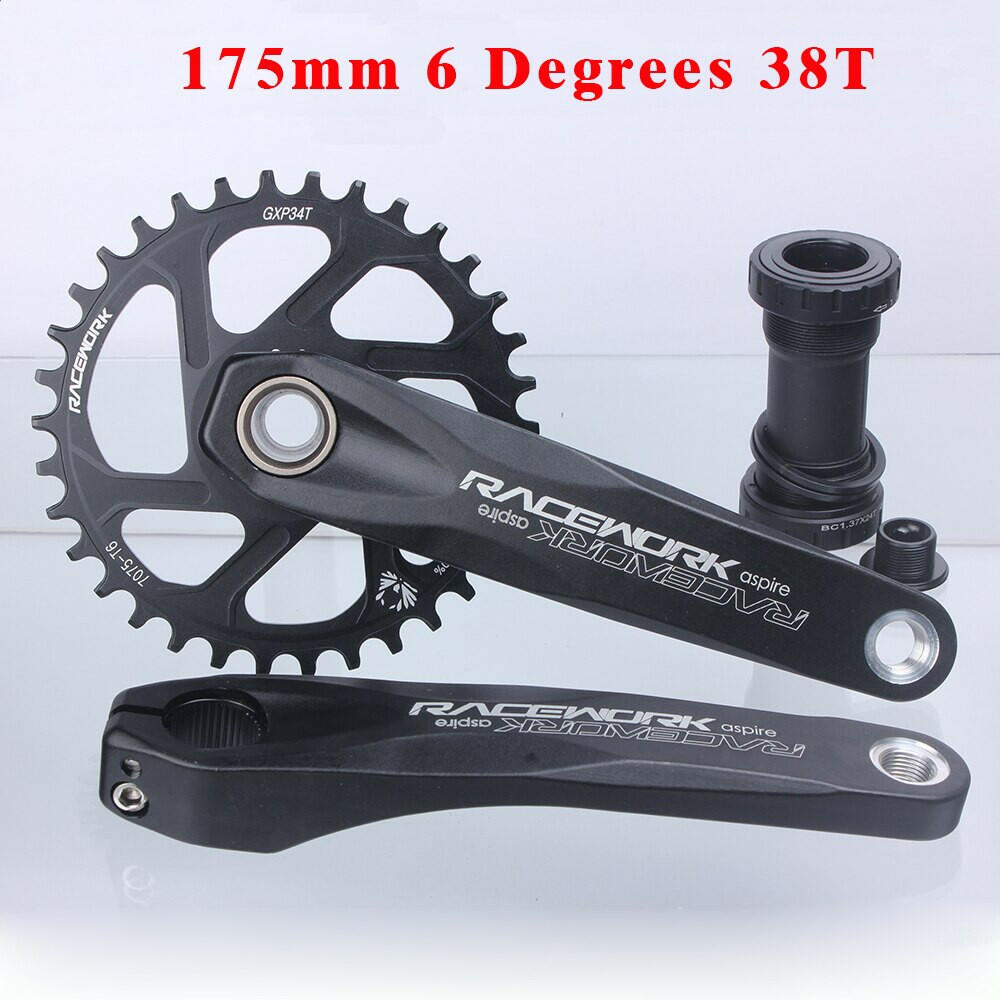 RACEWORK MTB GXP Crankset 170/175mm Mountain Bike Crank Narrow Wide Chainring 32/34/36/38T 11/12S Bicycle Crankset Sprocket-WAYBIKER
