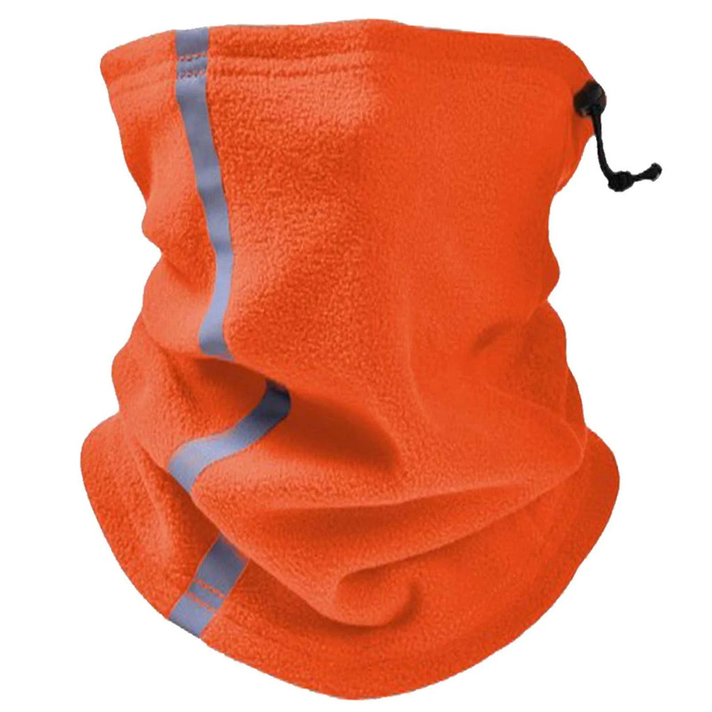 Women Men Outdoor Sport Scarf Adjustable Fleece Neck Gaiter Warmer Ski Mask Reflective Safety Face Cover Hat Winter Warm-WAYBIKER