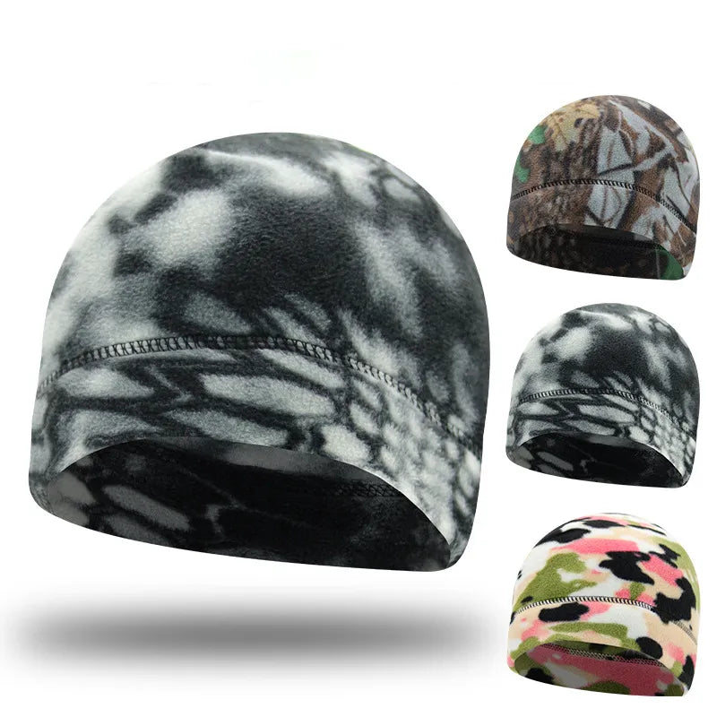 Winter Cap for Men Beanie Marine Corps Tactical Camouflage Thickened Women Military Warm Sports Windproof Elastic Polar Fleece-WAYBIKER