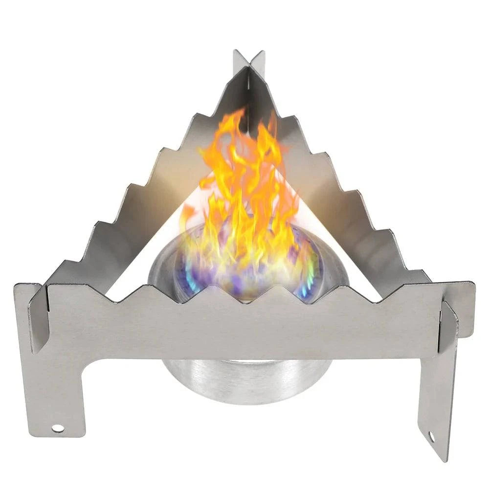 Outdoor Ultralight Folding Titanium Pot Stand Titanium Mini Alcohol Stove Burner for Outdoor Hiking Picnic Camping Stove-WAYBIKER