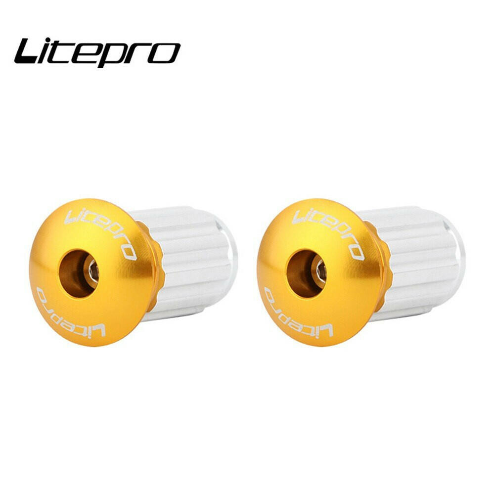 Litepro 1 pair foldable bicycle handlebar plug bicycle handlebar cover aluminum alloy road bike handlebar end cap accessory-WAYBIKER