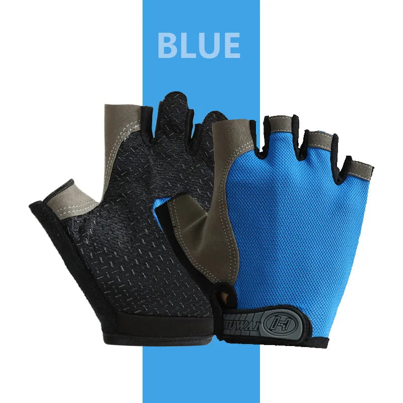 Professional Gym Fitness Breathable Anti-Slip Women Men Half Finger Summer Fishing Cycling Fingerless Gloves Female Bicycle Bike-WAYBIKER