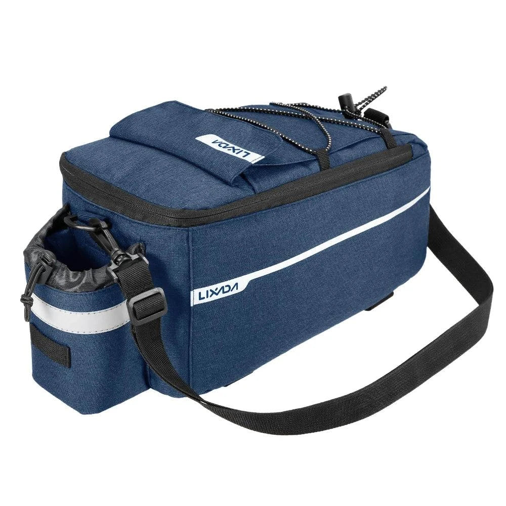 Lixada Insulated Trunk Cooler Bag Cycling Bicycle Rear Rack Storage Luggage Bag Reflective MTB Bike Pannier Bag Shoulder Bag-WAYBIKER