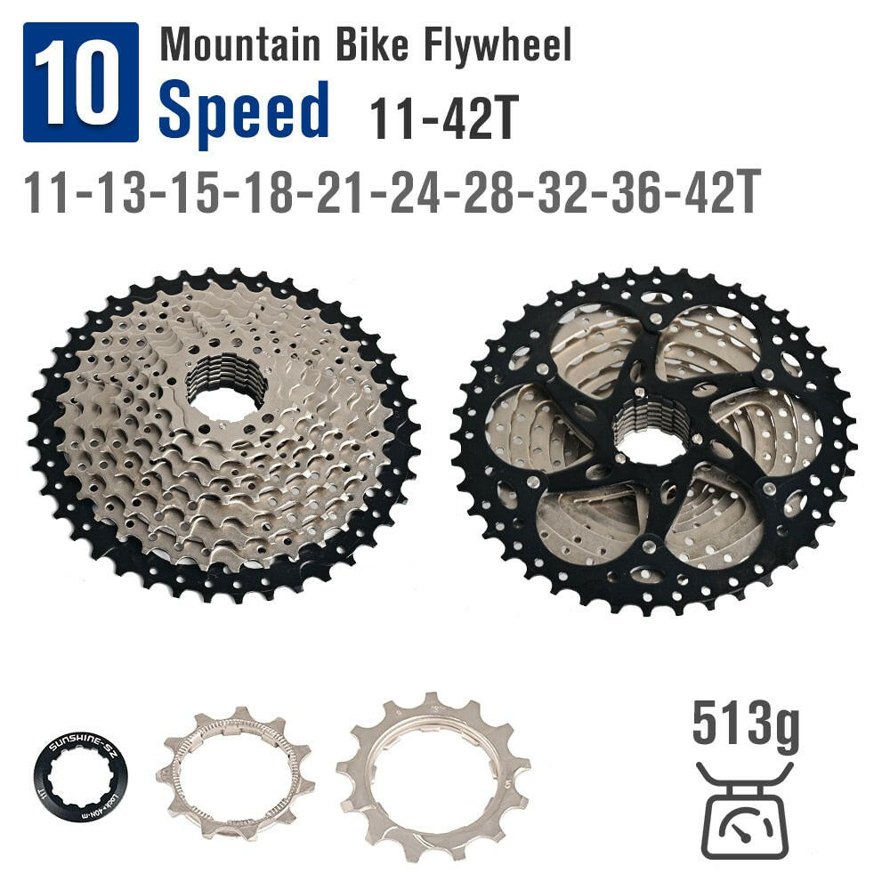 Bicycle Flywheel Sunshine MTB Bike Cassette Freewheel 8 9 10 11 12 Speed 11-32T/36T/40T/42T/50T K7 Sprocket For HG freehub-WAYBIKER