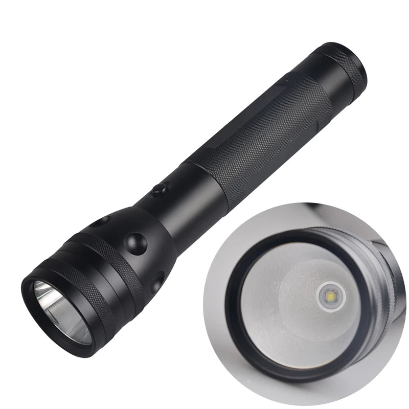 Powerful 10W LED Flashlight 3-Mode Hard Light Black Flashlight With Ho