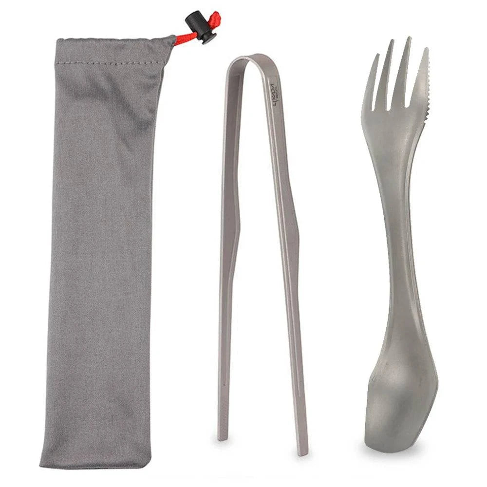 Titanium Tongs Camping BBQ Grill Clip Teacup Tweezer Lightweight Fried Steak Salad Cooking Handy Utensil For Outdoor Picnic-WAYBIKER