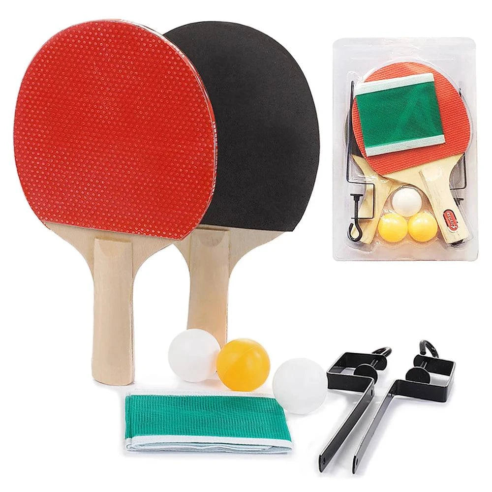 Quality Table Tennis Bat Racket 3 Table Tennis Balls Long Handle Ping Pong Paddle Racket Set With Bag Mounts Telescopic Grid-WAYBIKER
