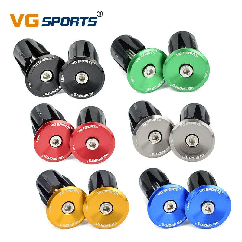 VG sports 1 pair Bike Grip Handle Bar End Cap Aluminium Alloy MTB Handlebar Grips Plugs Caps for Bicycle Handlebar Accessories-WAYBIKER