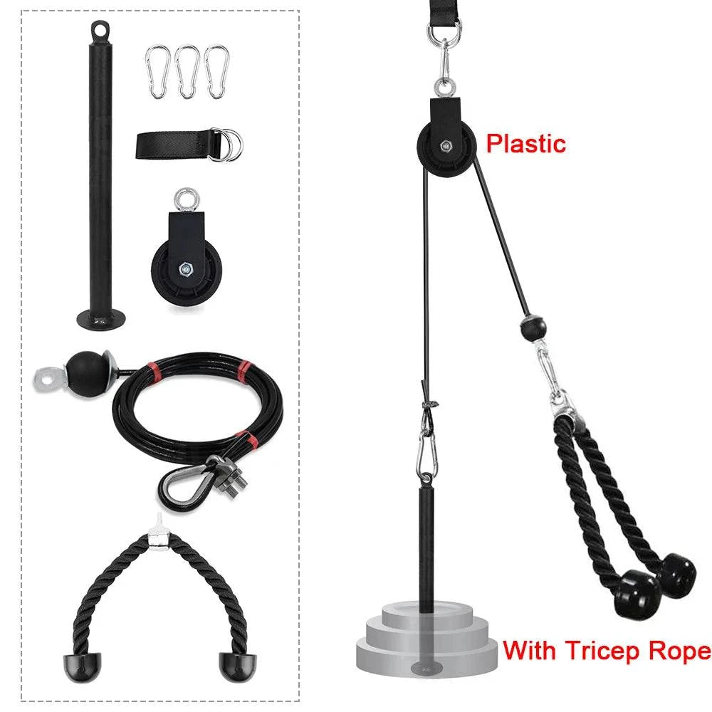 Workout Pulley Cable System DIY Loading Pin Lifting Triceps Rope Fitness Equipment Adjustable Length Home Gym Sport Accessories-WAYBIKER