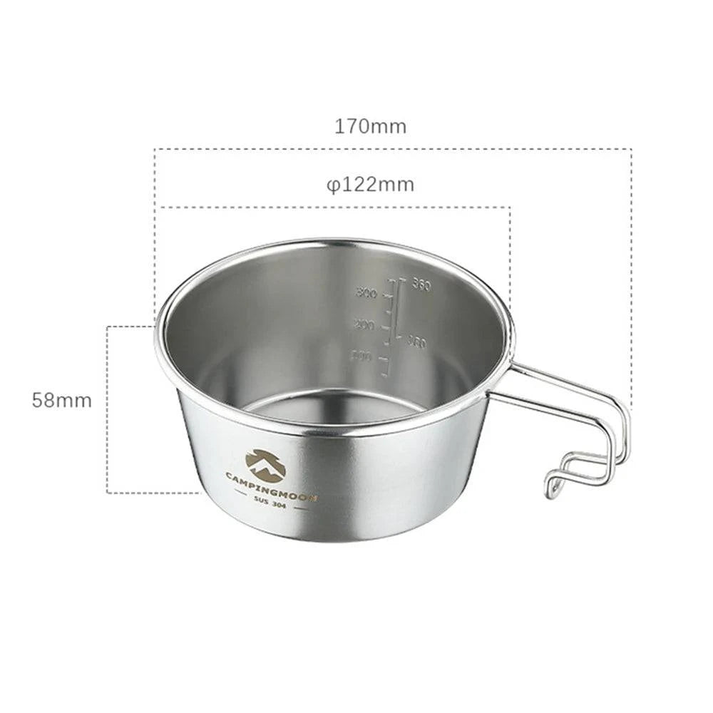 Stainless Steel Camping Sierra Cup Lightweight Compact Camping Pot Hiking Coffee Mug Bowl Cup for Outdoor Hiking Picnic 2021 New-WAYBIKER