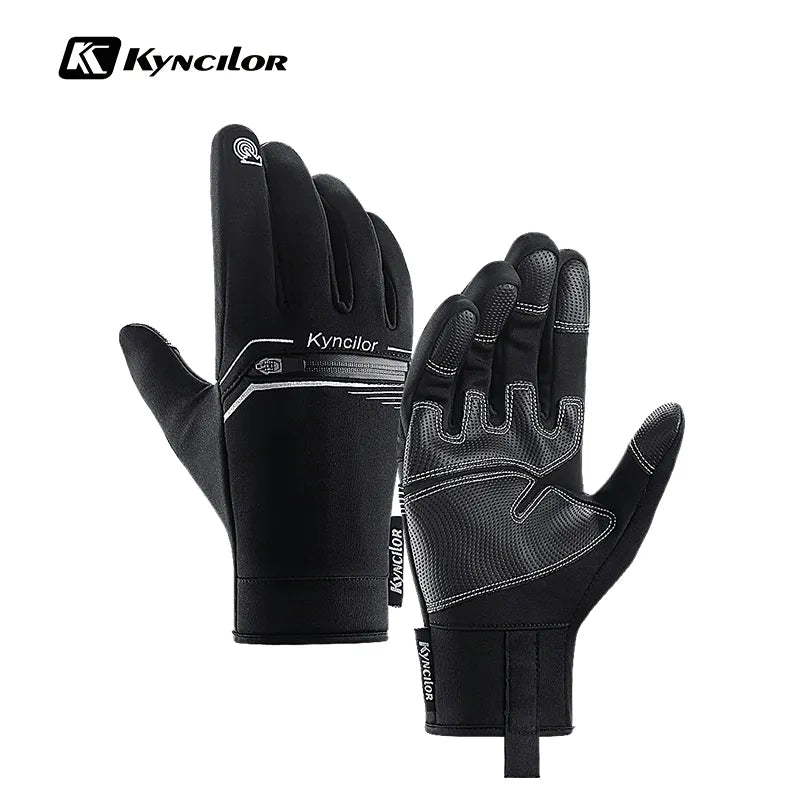 Motorcyclist Gloves Winter Windproof PU Touch Screen Bike Gloves Mtb Breathable Shockproof Cycling Gloves Sport Hiking Gloves-WAYBIKER