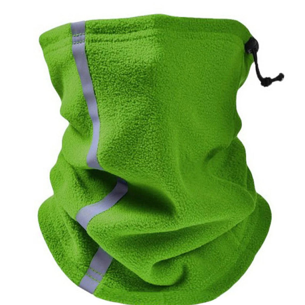 Women Men Outdoor Sport Scarf Adjustable Fleece Neck Gaiter Warmer Ski Mask Reflective Safety Face Cover Hat Winter Warm-WAYBIKER