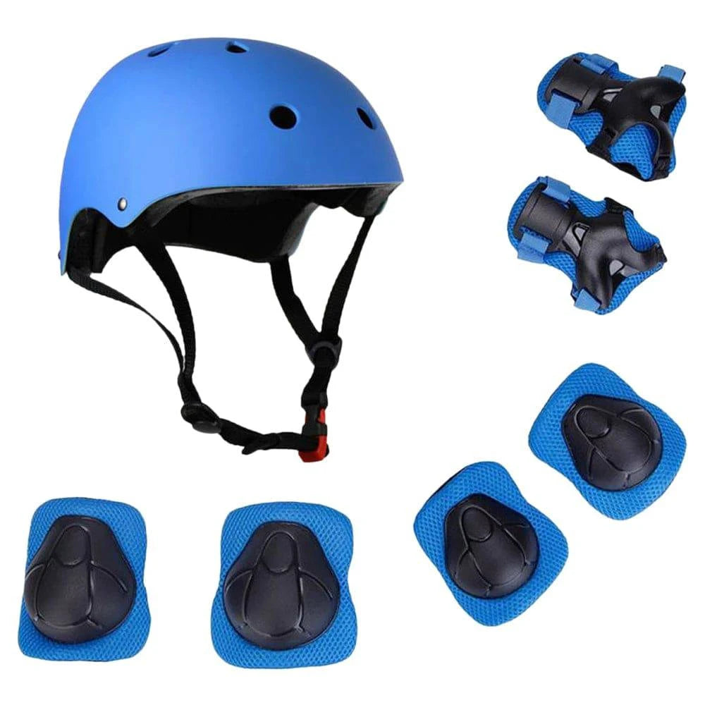 Kids 7 in 1 Helmet and Pads Set Adjustable Kids Knee Pads Elbow Pads Wrist Guards for Scooter Skateboard Roller Skating Cycling-WAYBIKER