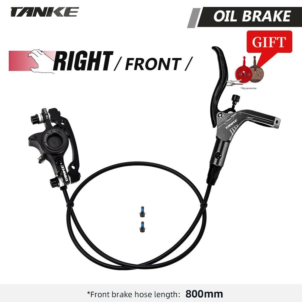 TANKE MTB Bike Hydraulic Disc Brake Set 160mm Rotors Oil Calliper Plate Front Rear Mountain Bicycle Clamp 22.2mm Handle A Pillar-WAYBIKER