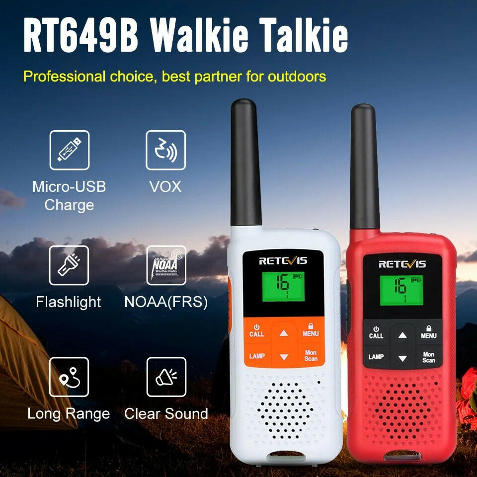 Retevis RT649B Walkie Talkie 2 or 4 Pcs FRS Walkie-talkies 1.8km for Motorola Two-way Radio Hunting Fishing Rechargeable VOX-WAYBIKER