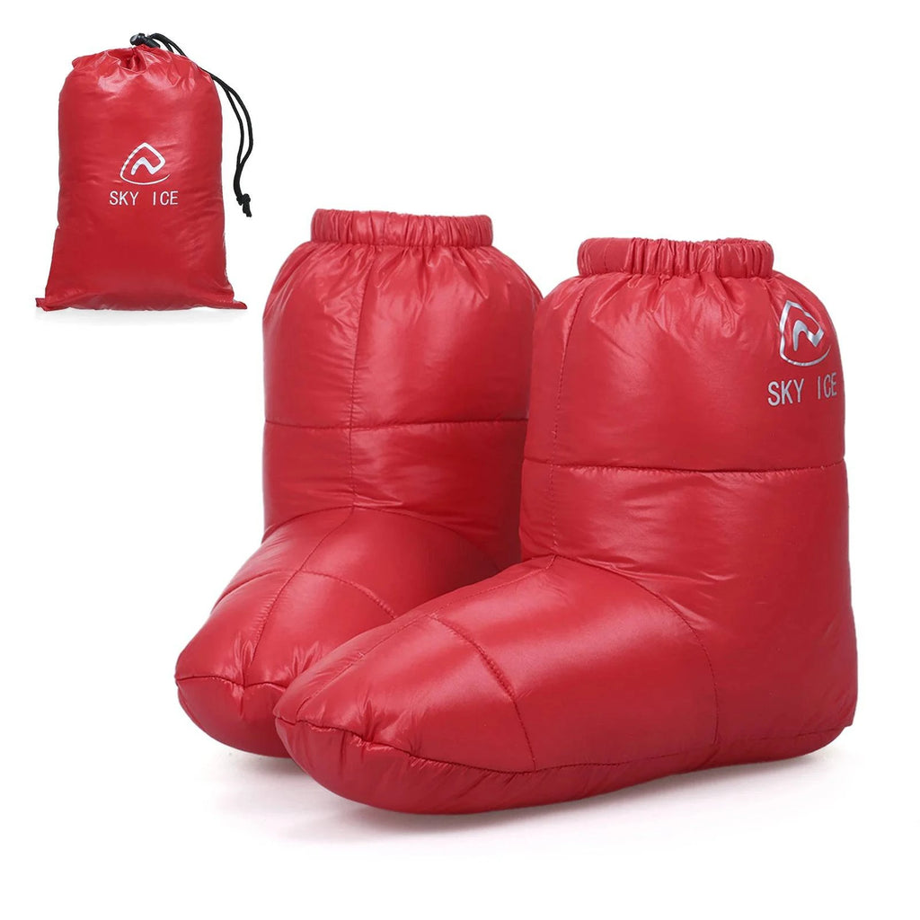 Winter Warm Duck Down Slippers Boots Warm Down Foot Cover Socks Home Outdoor Camping Shoes Boots Footwear for Men Women-WAYBIKER