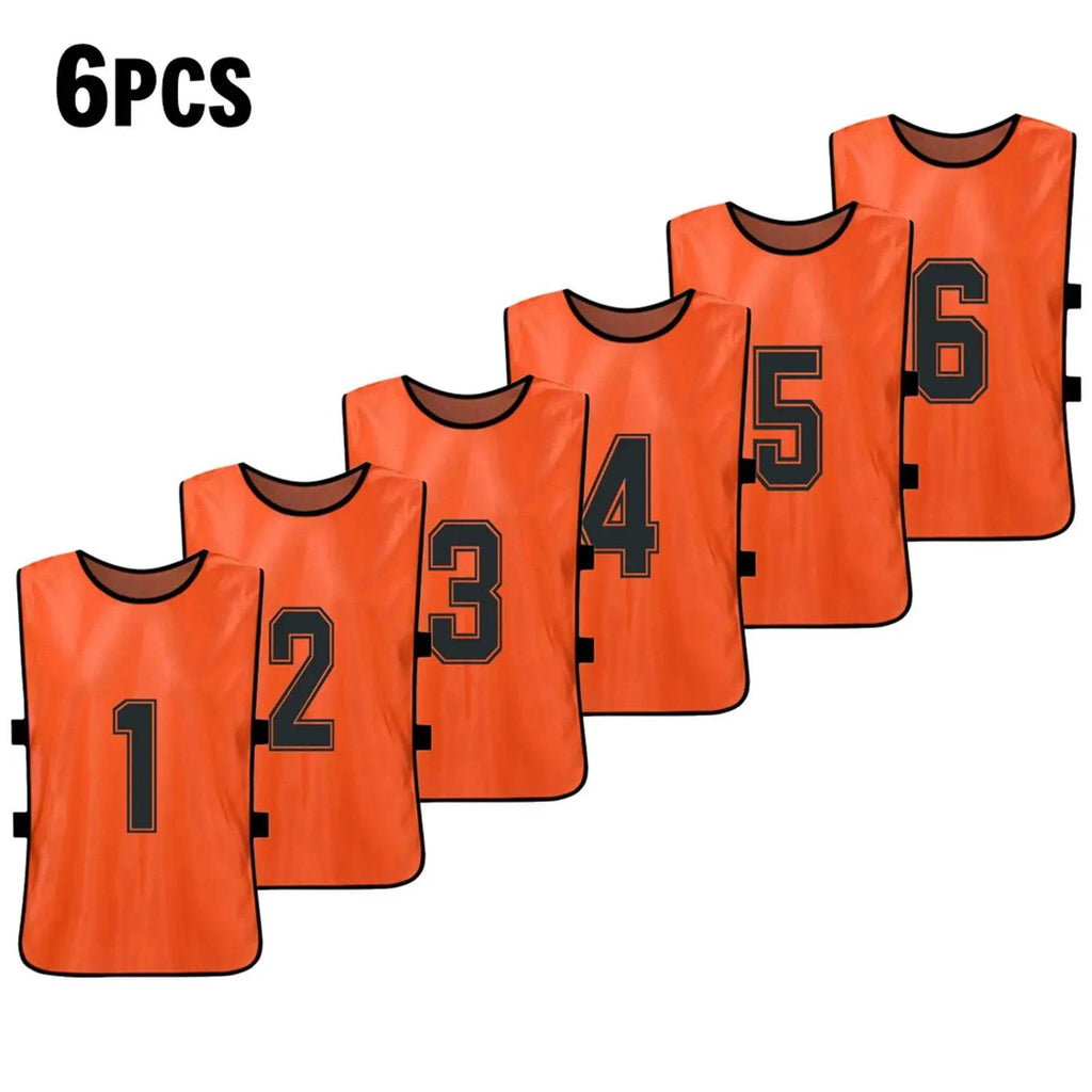 6/12 PCS Adults Soccer Pinnies Quick Drying Football Team Jerseys Sports Soccer Team Training Numbered Bibs Practice Sports Vest-WAYBIKER