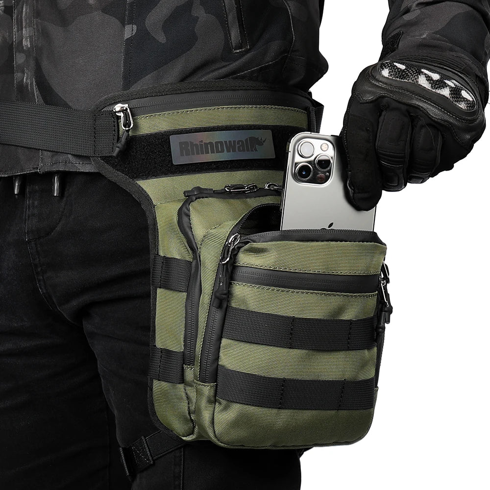Rhinowalk Motor Waist Bag 3L Motorcycle Waist Packs Leg Bag Thigh Belt Hip Bum Travel Cell/Mobile Phone Purse Fanny Pack Bags-WAYBIKER