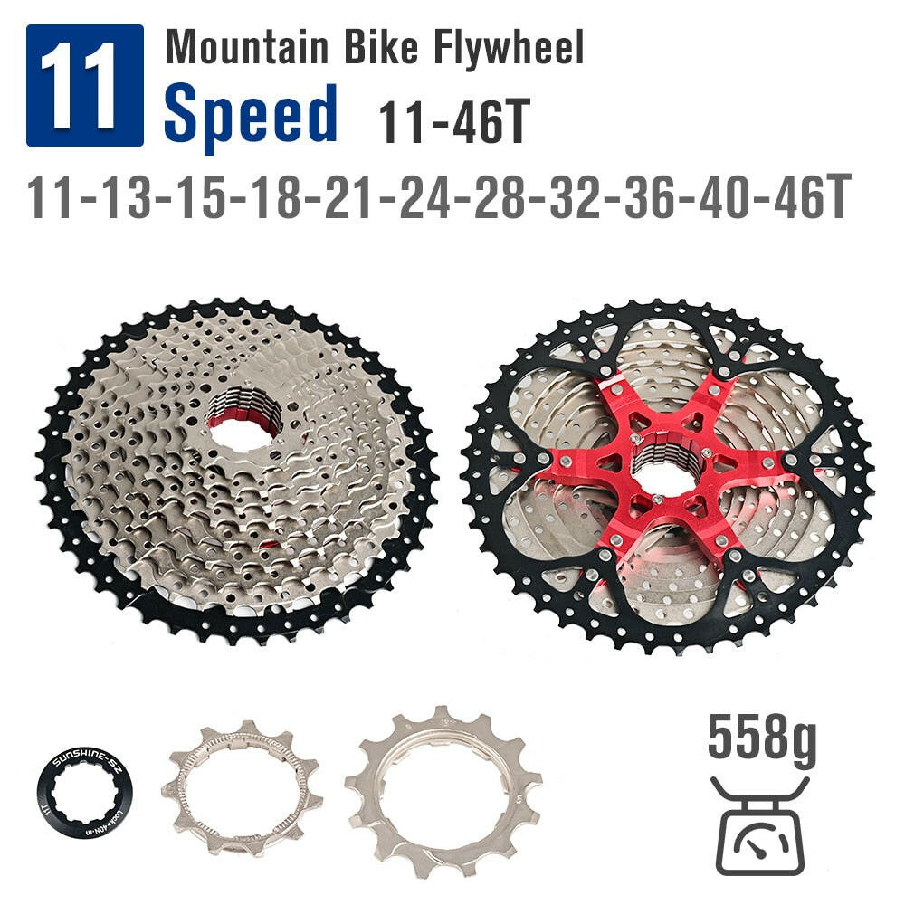 Bicycle Flywheel Sunshine MTB Bike Cassette Freewheel 8 9 10 11 12 Speed 11-32T/36T/40T/42T/50T K7 Sprocket For HG freehub-WAYBIKER